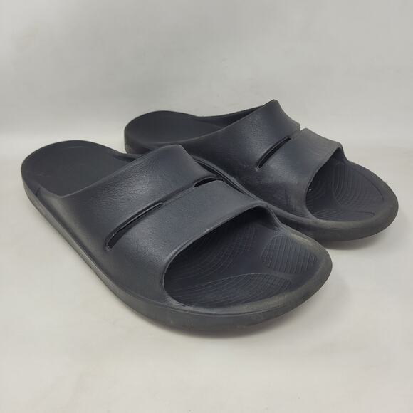 Oofos Ooahh Slides Mens 11 Black Slip On Slide Recovery Sandals Unisex Comfort main image 13